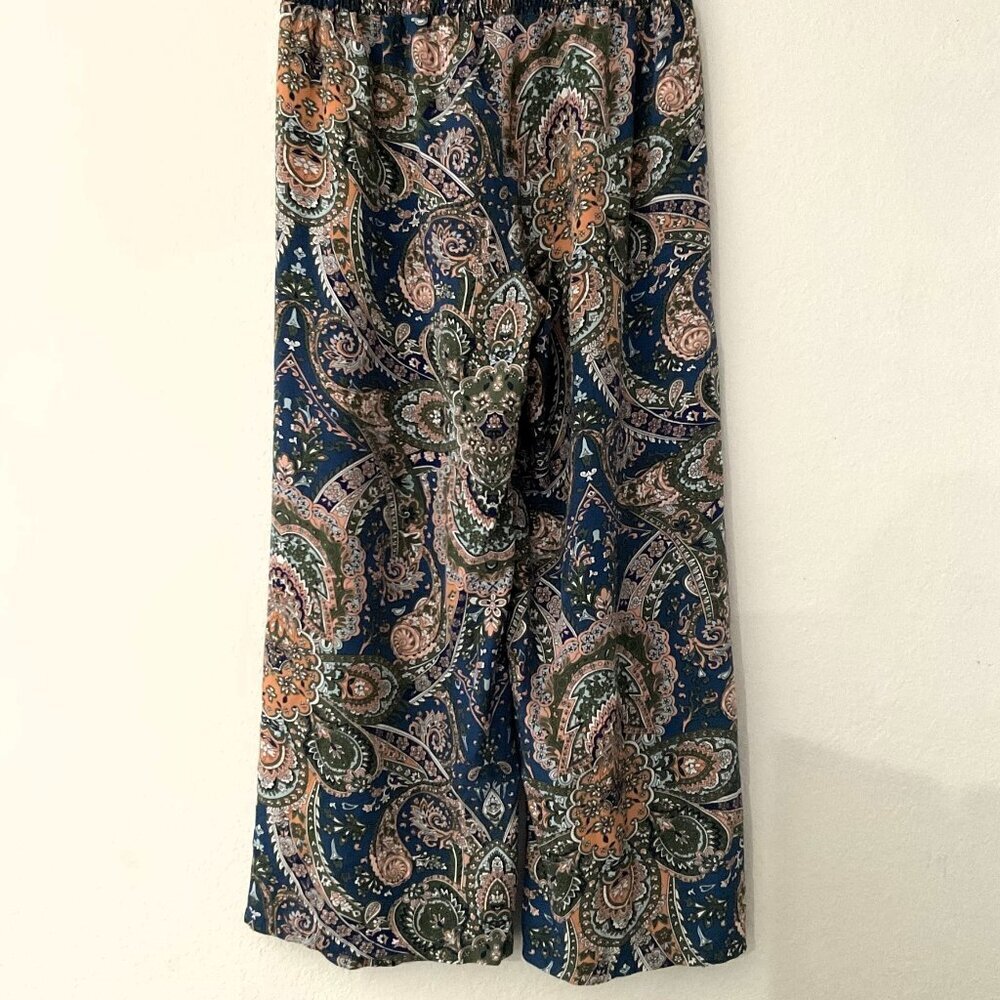 BOHO WIDE LEG PANTS TROUSERS ELASTIC WAIST LIKE NEW - Picture 7 of 15